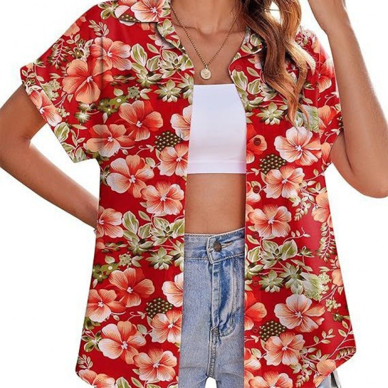 T-shirt femme imprimé floral 3D avec motif tendance