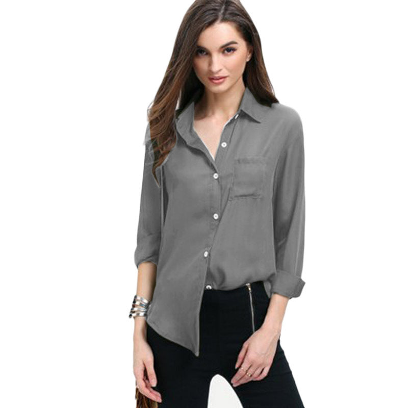 Chemise en mousseline à boutons à revers