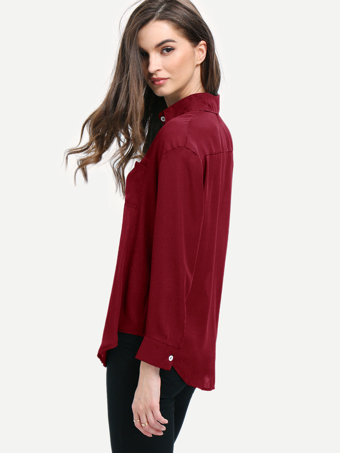 Chemise en mousseline à boutons à revers