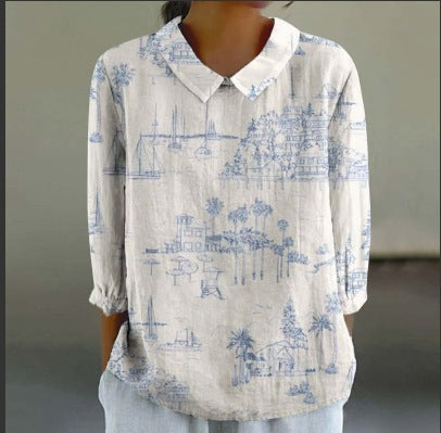 Chemise ample décontractée avec imprimé graffiti