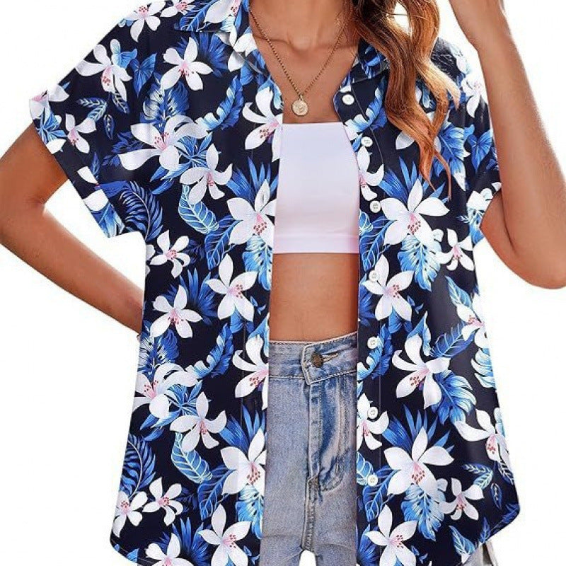 T-shirt femme imprimé floral 3D avec motif tendance