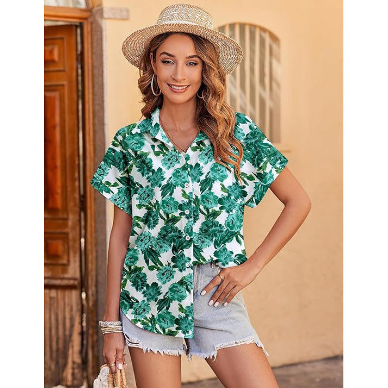 T-shirt femme imprimé floral 3D avec motif tendance
