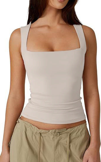 Pull d'été élégant en soie de lait à col carré pour femme