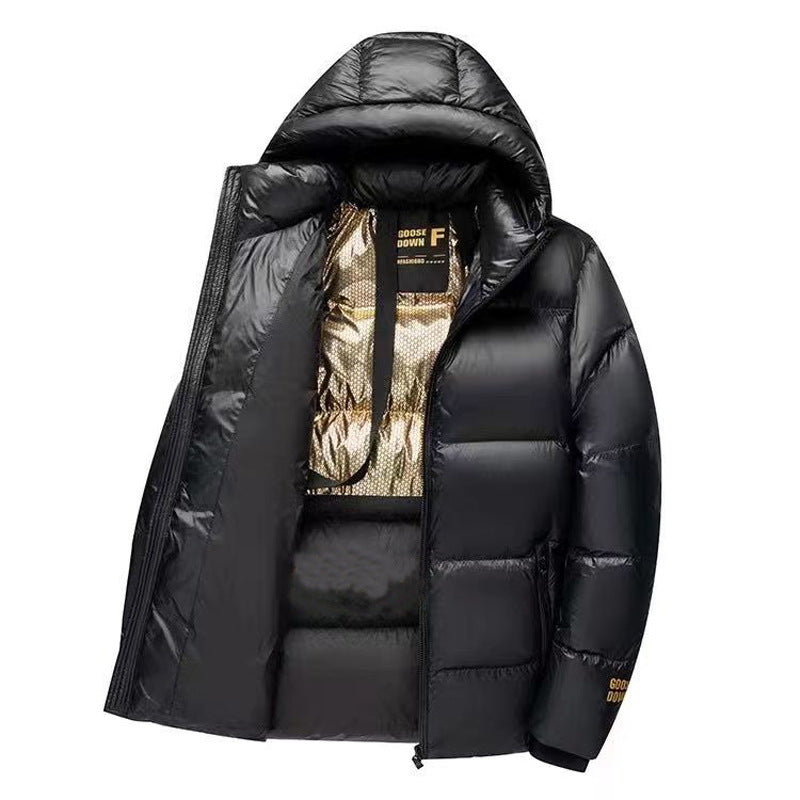 Unisex padded jacket, in black and gold.