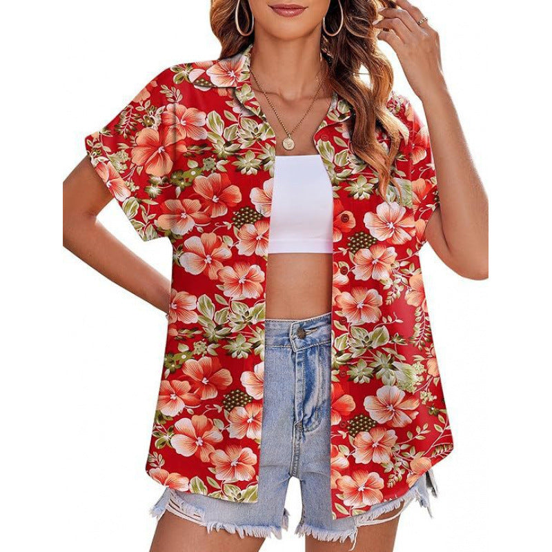 T-shirt femme imprimé floral 3D avec motif tendance