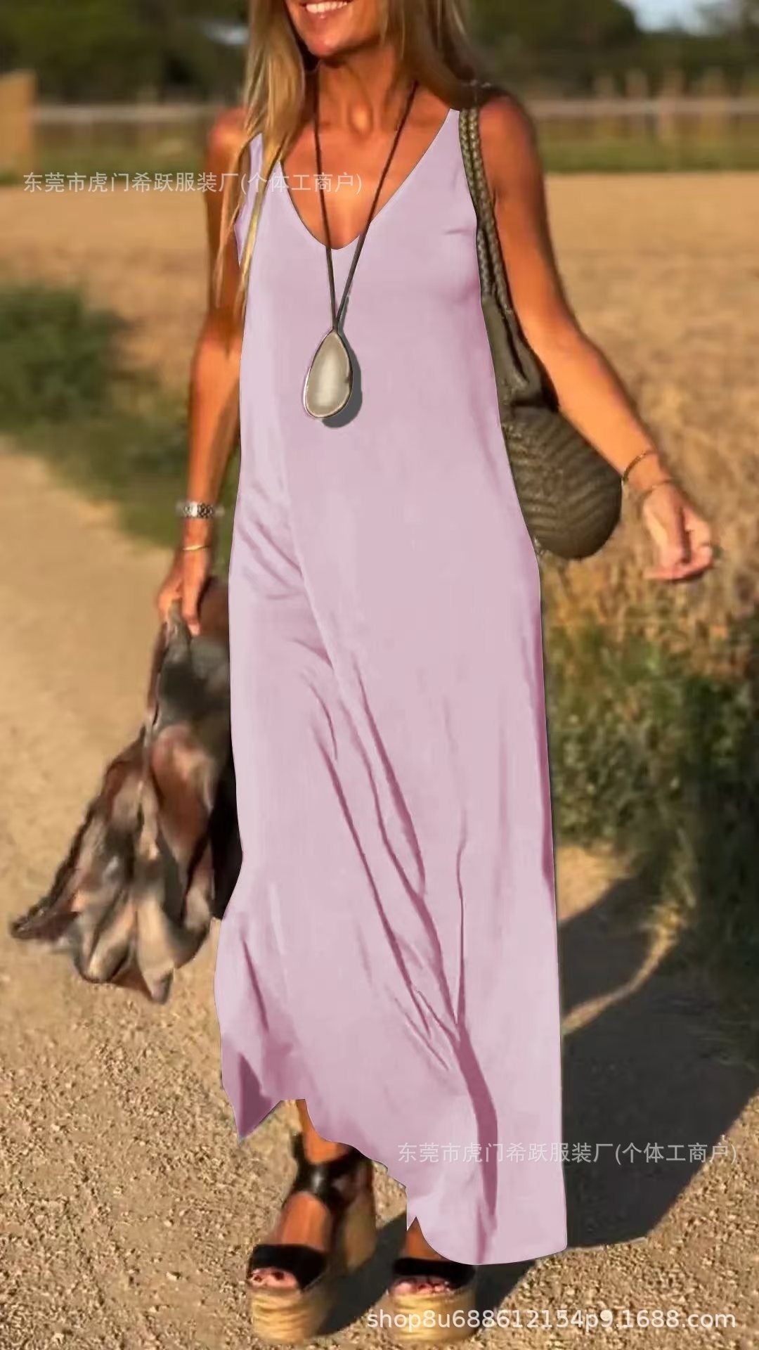 Robe sexy pour femme avec ceinture et col en V