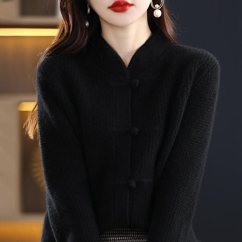 Women's Cashmere Cardigan Chinese Retro Buckle