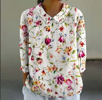 Chemise ample décontractée avec imprimé graffiti