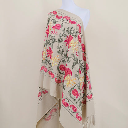 Gourd Pomegranate Blossom Embroidery Scarf Cashmere Shawl