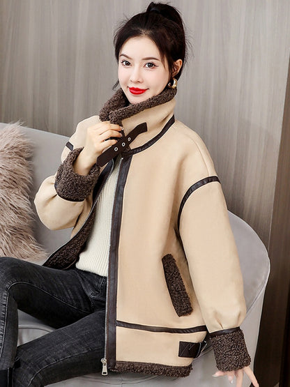 Suede Thickened Lamb Coat Women's Cashmere
