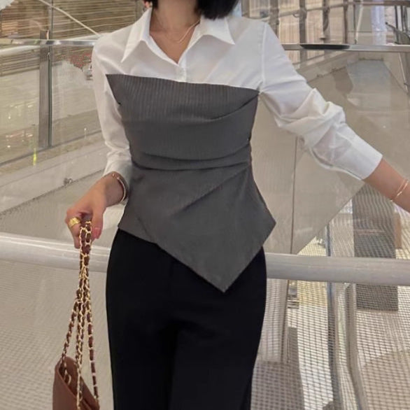Chemise slim style coréen pour les trajets quotidiens