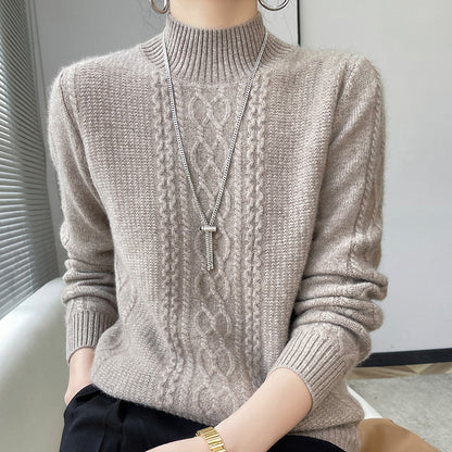 Thickened Half-high Collar Cashmere Sweater