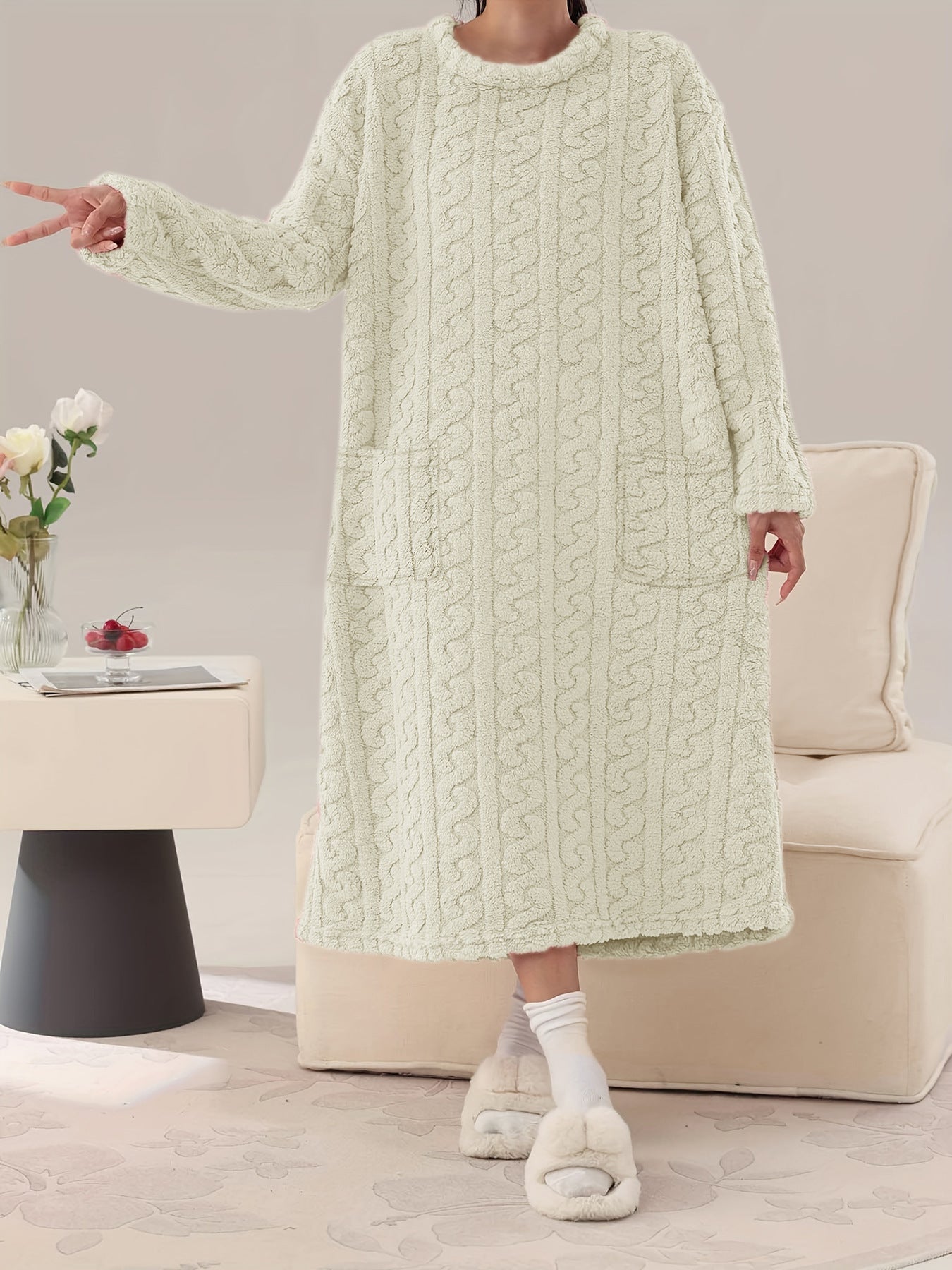 Pyjama d'intérieur en polaire corail