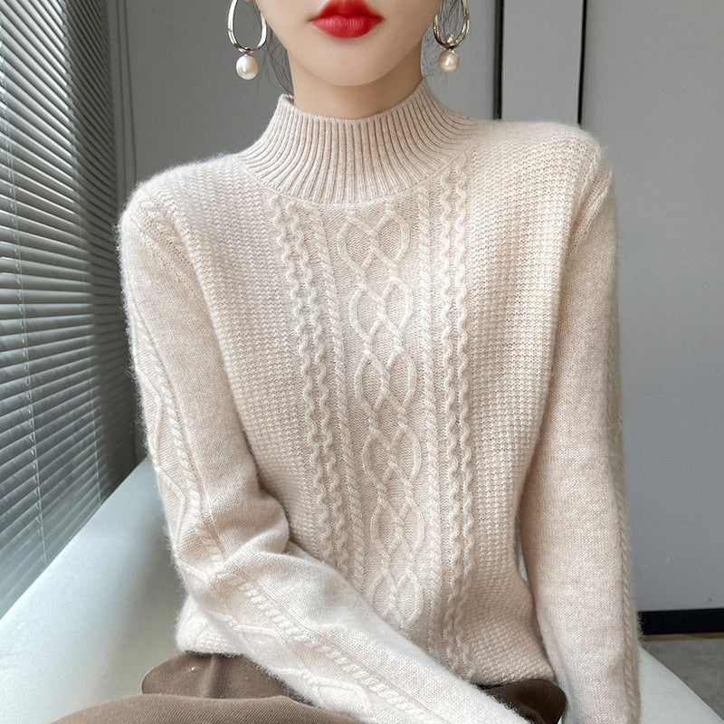 Thickened Half-high Collar Cashmere Sweater