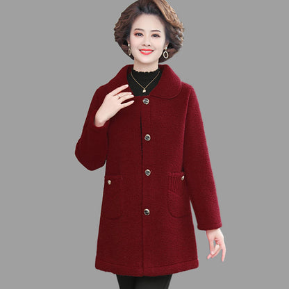 Women's Cashmere Thickened Lamb Wool Coat