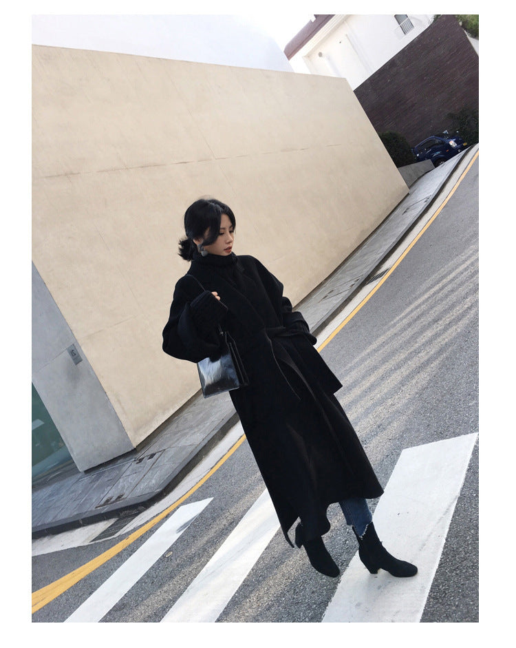 Double-faced woolen and cashmere coat