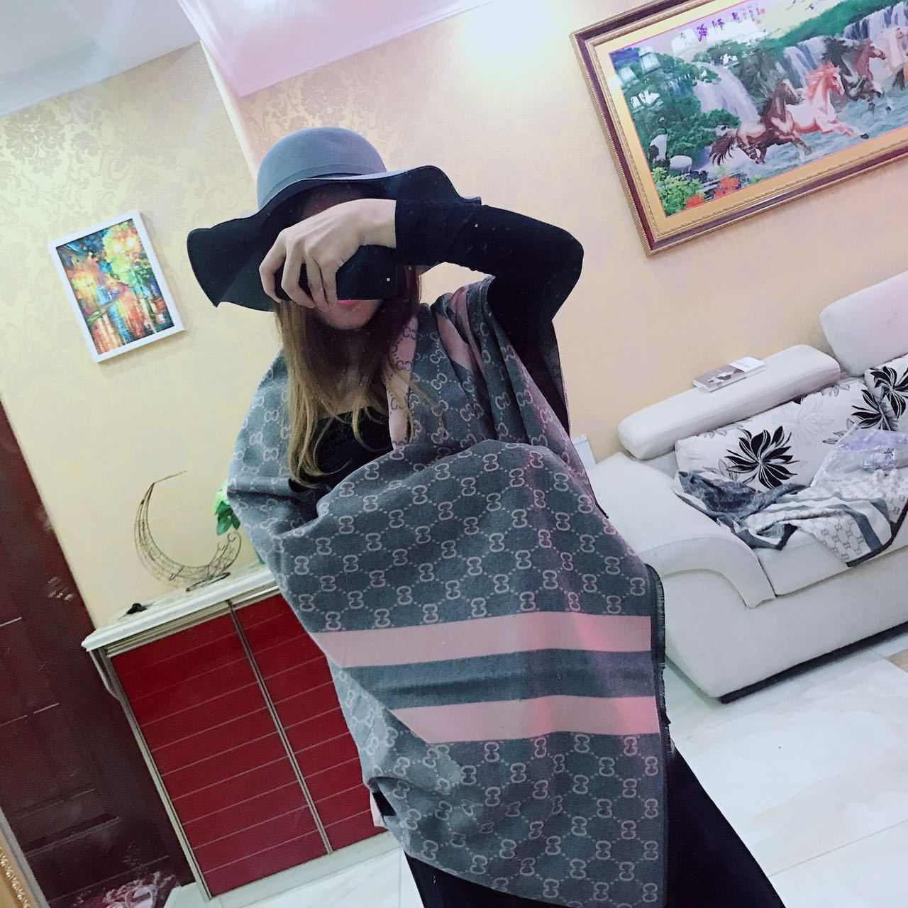 New C letter imitation cashmere scarf