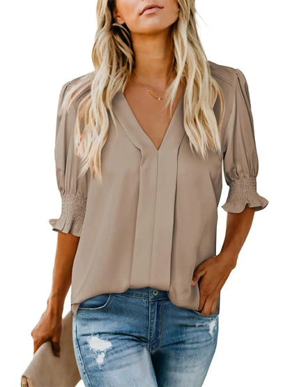 Chemise d'été ample et confortable à manches courtes