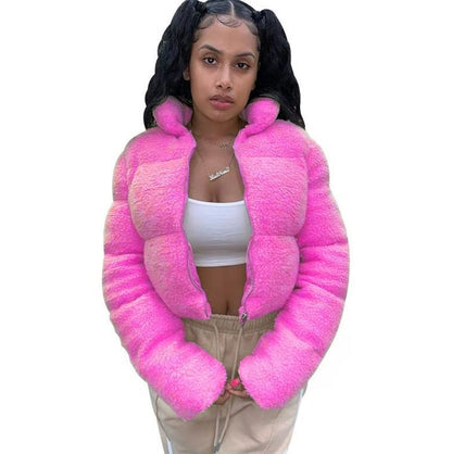 Long sleeved warm cashmere lamb cotton dress