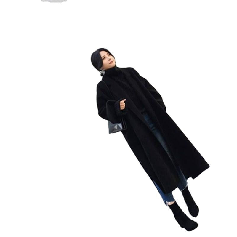 Double-faced woolen and cashmere coat