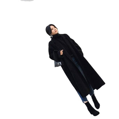 Double-faced woolen and cashmere coat