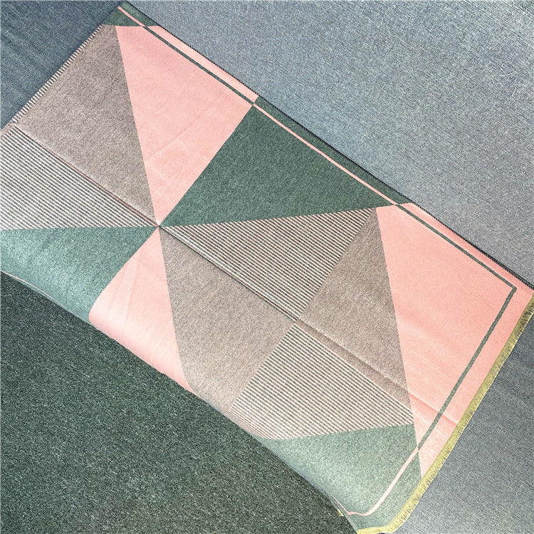 New Double-sided Geometric Imitation Cashmere Scarf