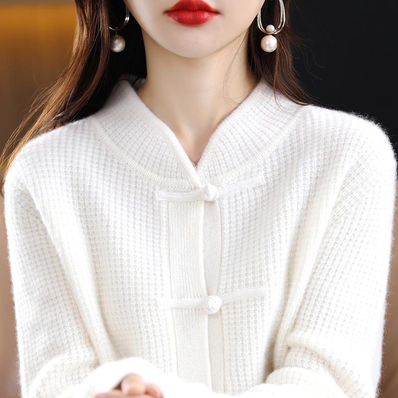 Women's Cashmere Cardigan Chinese Retro Buckle