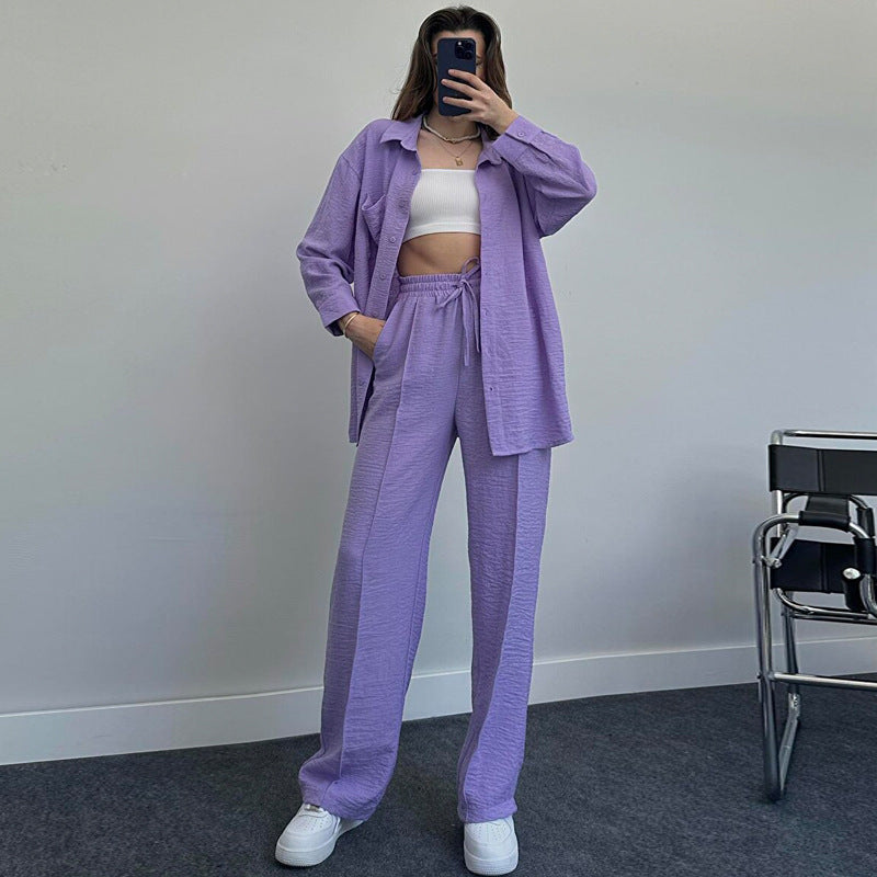Chemise décontractée de couleur unie pour femme