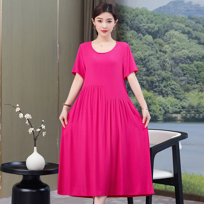 Nouvelle robe en popeline de couleur unie, mode d'été en plein air