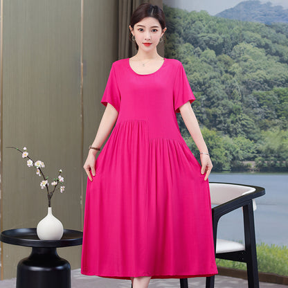 Nouvelle robe en popeline de couleur unie, mode d'été en plein air