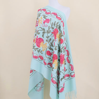 Gourd Pomegranate Blossom Embroidery Scarf Cashmere Shawl