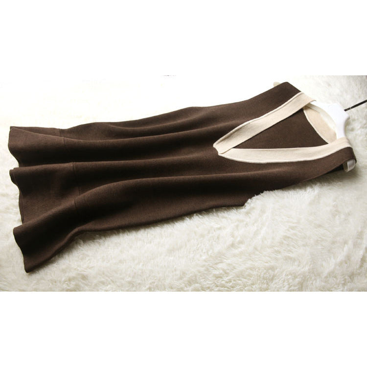 Mid-length padded cashmere vest skirt
