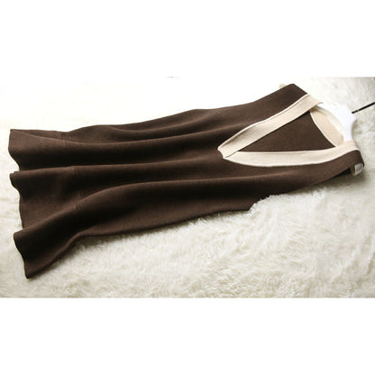 Mid-length padded cashmere vest skirt
