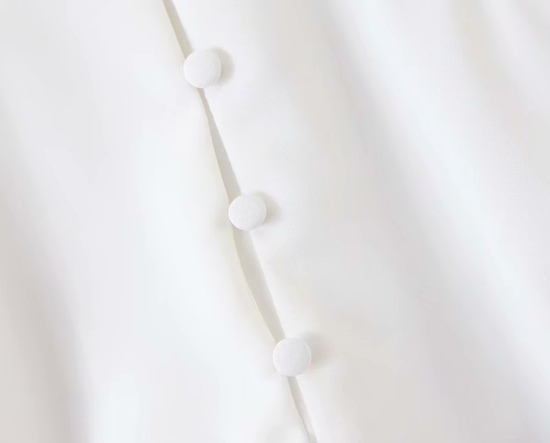 Chemise col V avec boutons au tempérament vintage