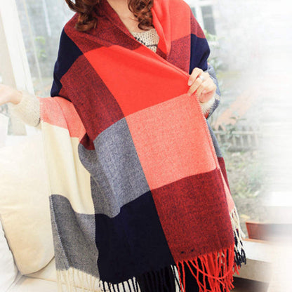 Women's Cashmere-like Plaid Scarf Fashionable Warm