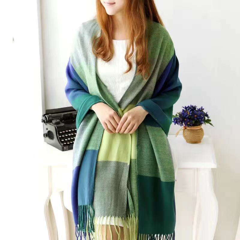 Women's Cashmere-like Plaid Scarf Fashionable Warm