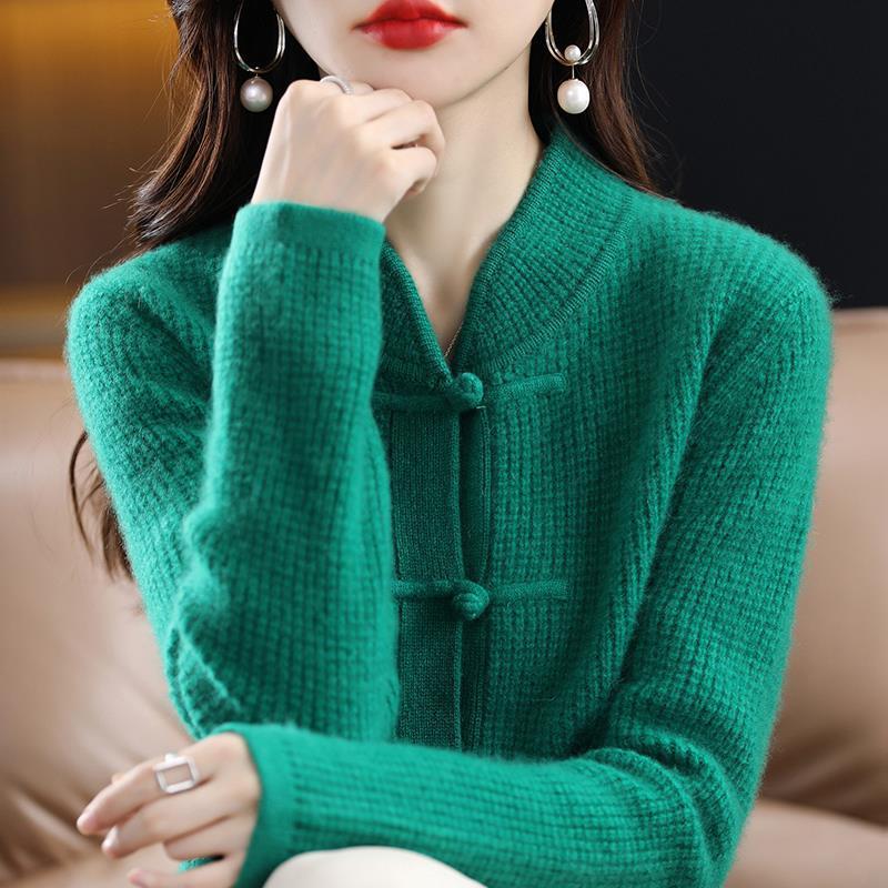 Women's Cashmere Cardigan Chinese Retro Buckle