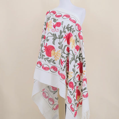 Gourd Pomegranate Blossom Embroidery Scarf Cashmere Shawl