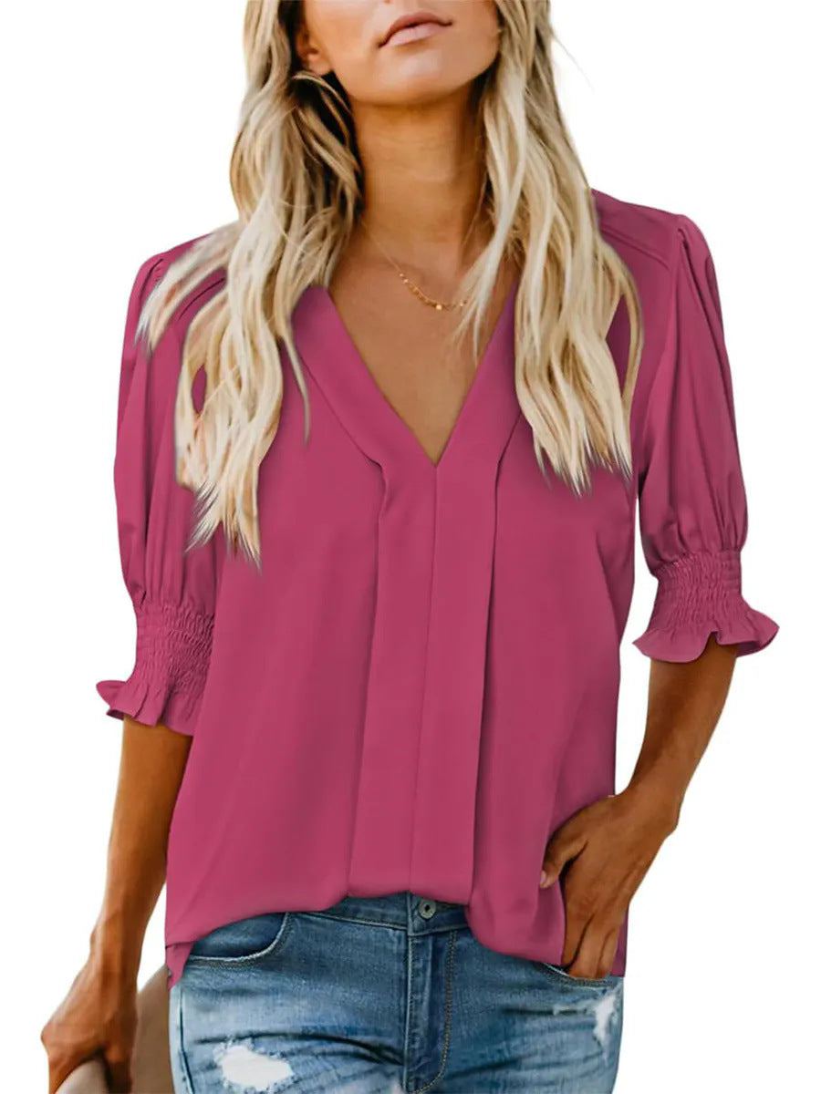 Chemise d'été ample et confortable à manches courtes