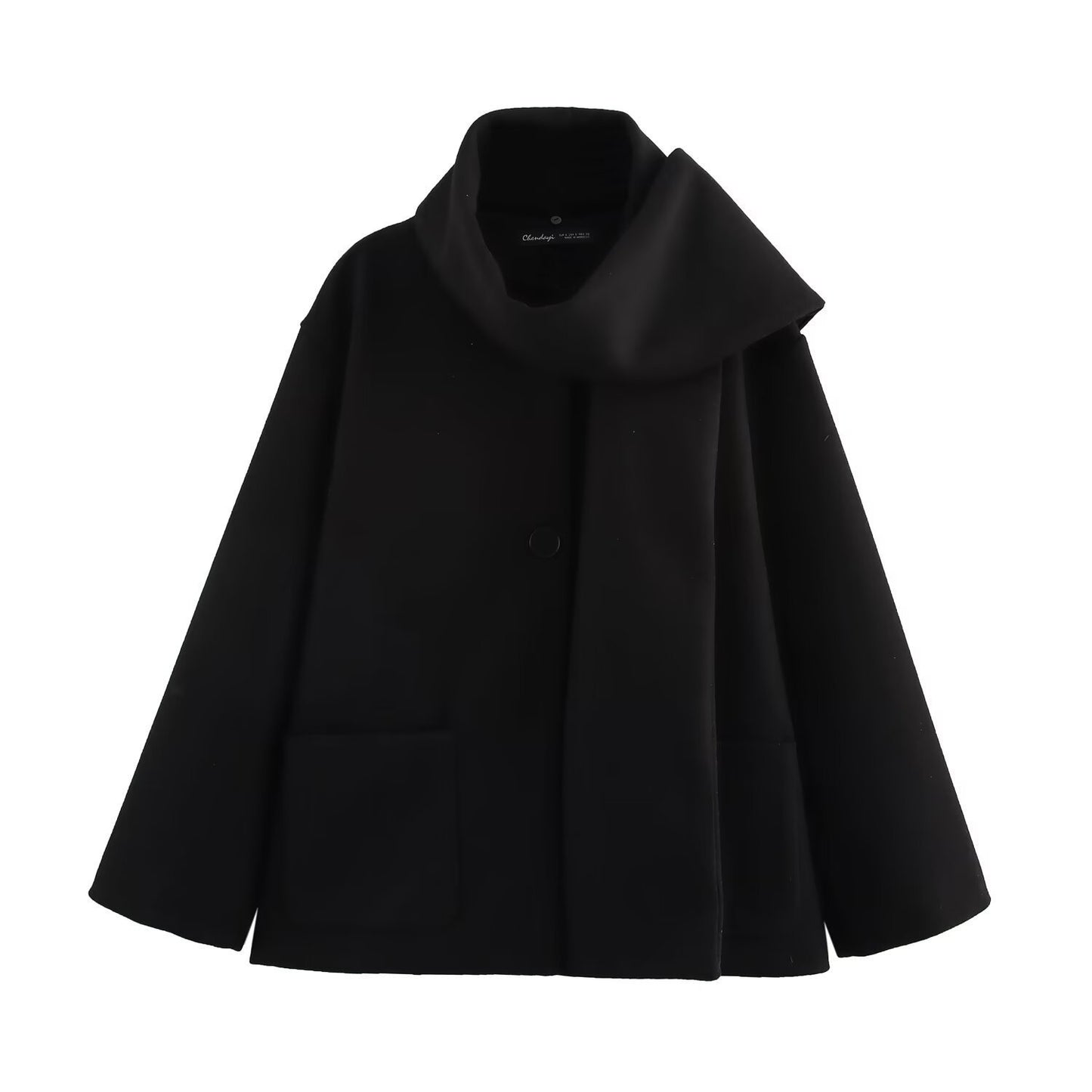 manteau en tissu avec écharpe