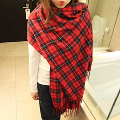 Women's Cashmere-like Plaid Scarf Fashionable Warm