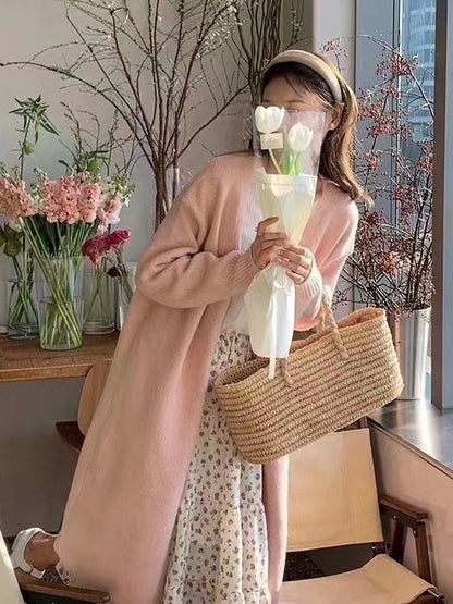 Cardigan mi-long en maille