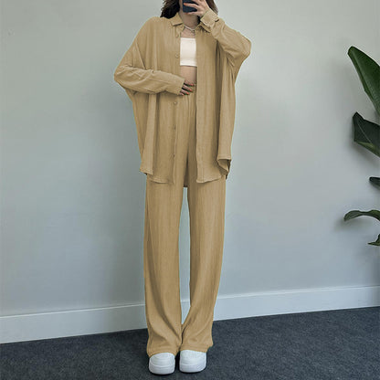 Chemise ample à la mode pour femme, style décontracté, couleur unie