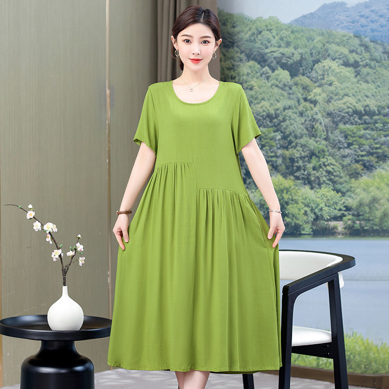 Nouvelle robe en popeline de couleur unie, mode d'été en plein air