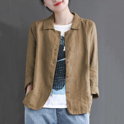 Manteau neuf en coton et lin pour femme