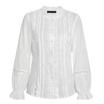 Chemise patchwork en coton à manches évasées