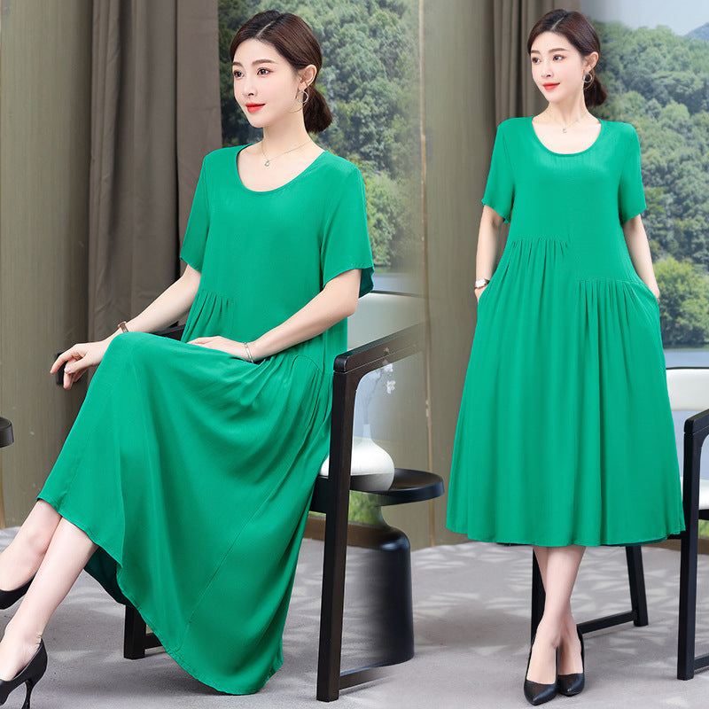 Nouvelle robe en popeline de couleur unie, mode d'été en plein air