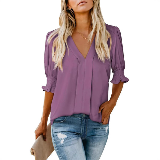 Chemise d'été ample et confortable à manches courtes