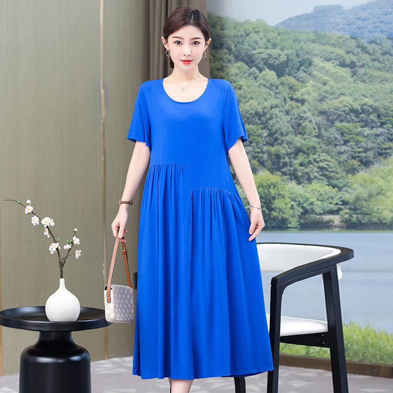 Nouvelle robe en popeline de couleur unie, mode d'été en plein air