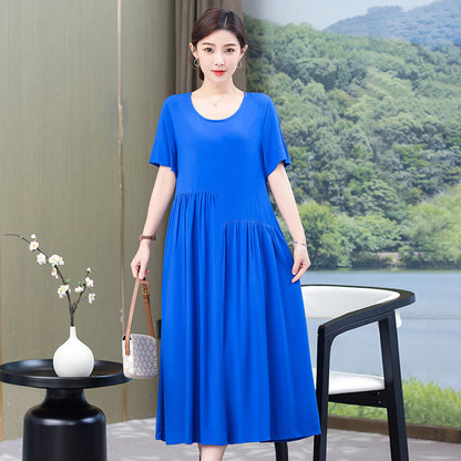 Nouvelle robe en popeline de couleur unie, mode d'été en plein air